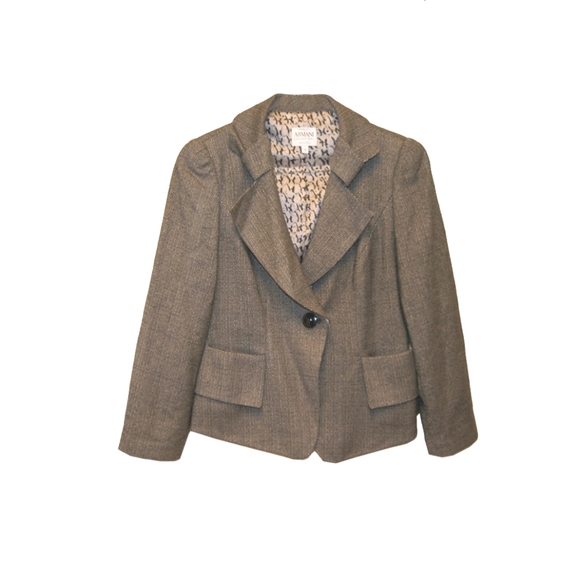 SOLD Armani Collezioni Salt&pepper tweed wool blazer - Picture 1 of 6
